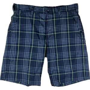 Under Armour Golf Shorts Mens 36 Black Green Plaid Check Performance Polyester